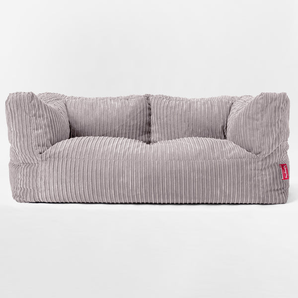Riesen Albert Kinder Sitzsack Sofa 3-14 Jahre - Cord Silber 01
