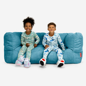 Riesen Albert Kinder Sitzsack Sofa 3-14 Jahre - Cord Türkis