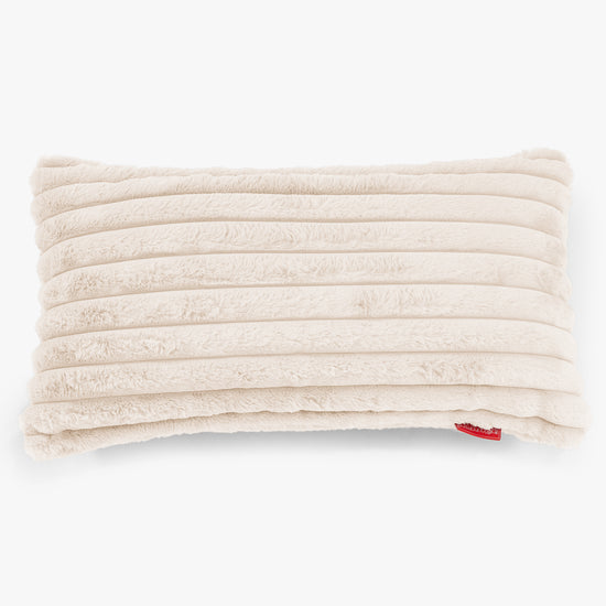 Riesen Dekokissen / Sofa Kissenbezug 40 x 80cm - Ultra Plüsch Cord Creme 01