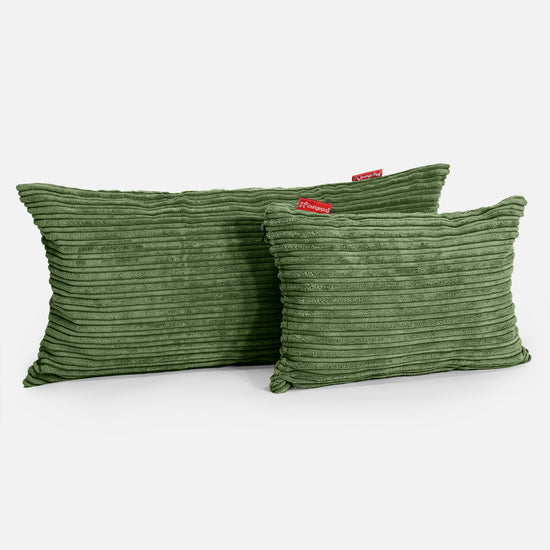 Riesen Kissenbezug 40 x 80cm - Cord Nadelwaldgrün 03