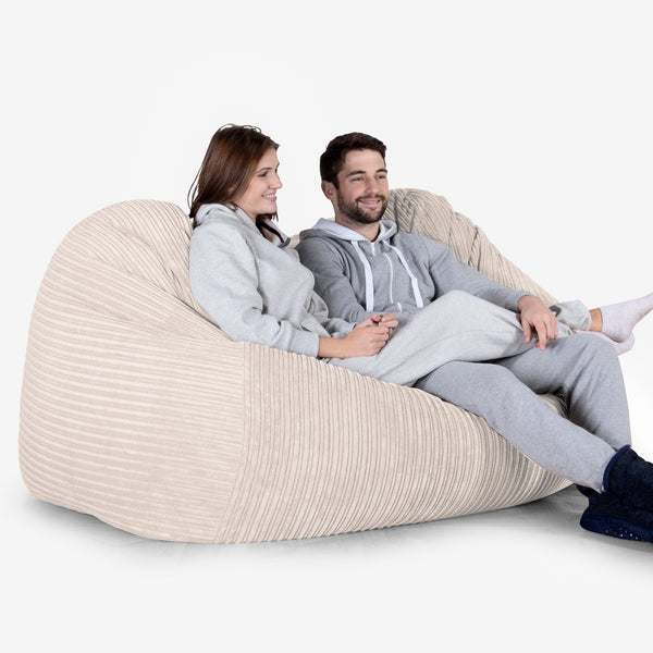Riesen Sitzsack Couch - Cord Creme 02