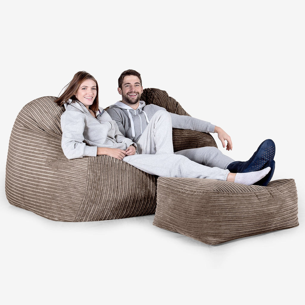 Riesen Sitzsack Couch - Cord Mocca 03