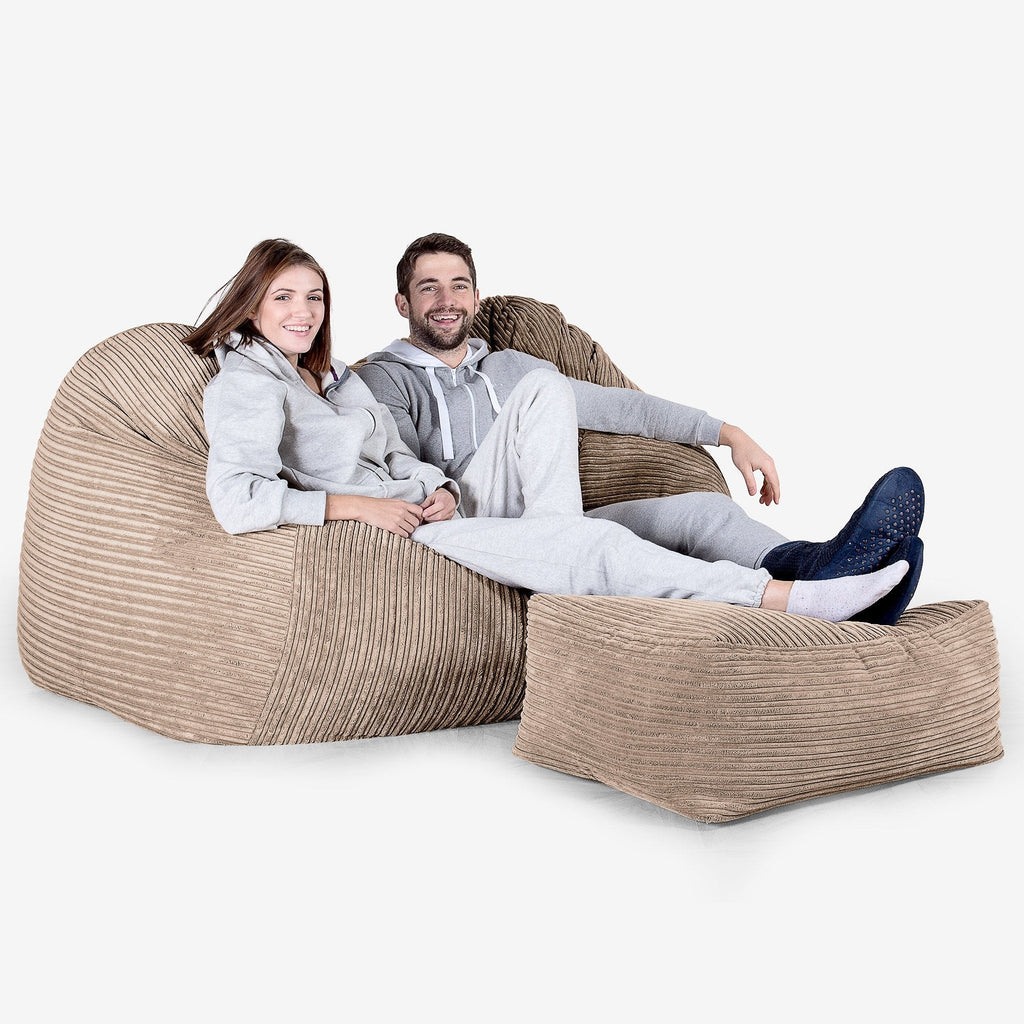 Riesen Sitzsack Couch - Cord Sand 03
