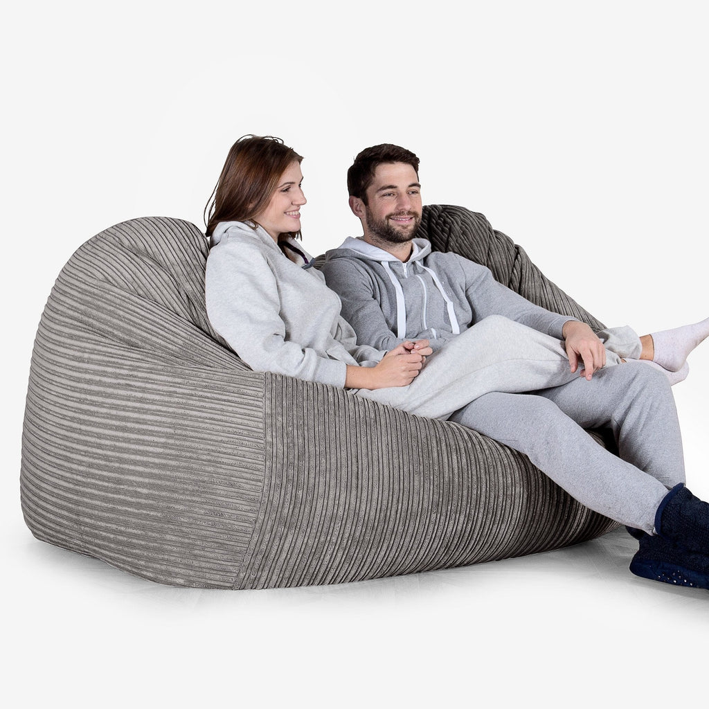 Riesen Sitzsack Couch - Cord Schiefergrau 02
