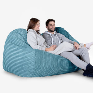 Riesen Sitzsack Couch - Cord Türkis
