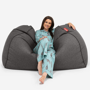 Riesen Sitzsack Couch - Interalli Wolle Grau