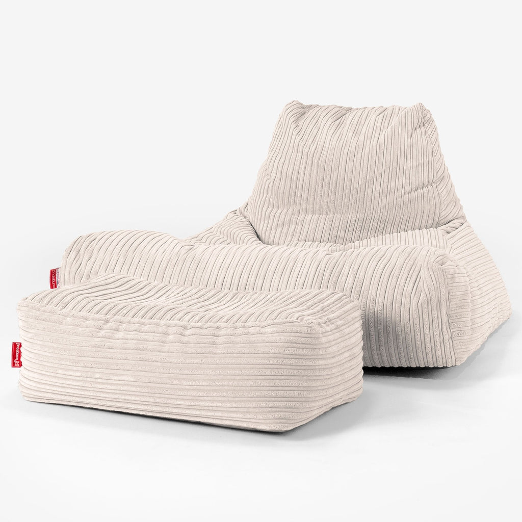 Riesen Sitzsack Lounge Sessel - Cord Creme 02