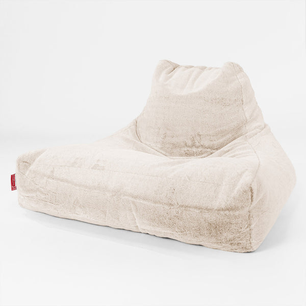 Riesen Sitzsack Lounge Sessel - Kaninchen Kunstfell Weiß 01