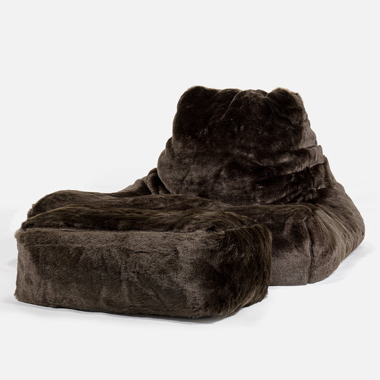 Riesen Sitzsack Lounge Sessel - Kunstfell Braun 02