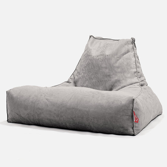 Riesen Sitzsack Lounge Sessel - Samt Silber 01