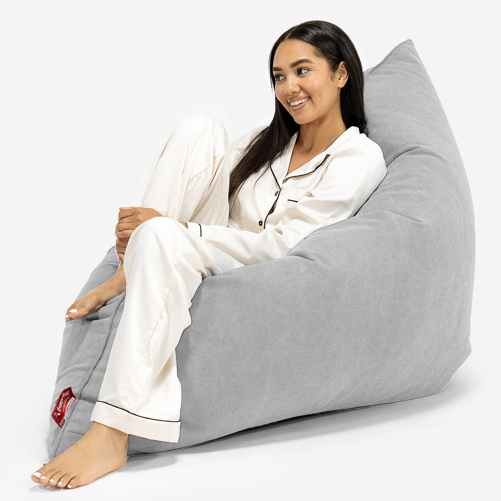 Sitzsack XXL - Stonewashed-stoff Pewter 04
