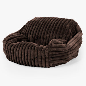 Sabine Sitzsack Sessel - Ultra Plüsch Cord Nussbraun
