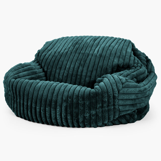 Sabine Sitzsack Sofa - Ultra Plüsch Cord Blaugrün 02