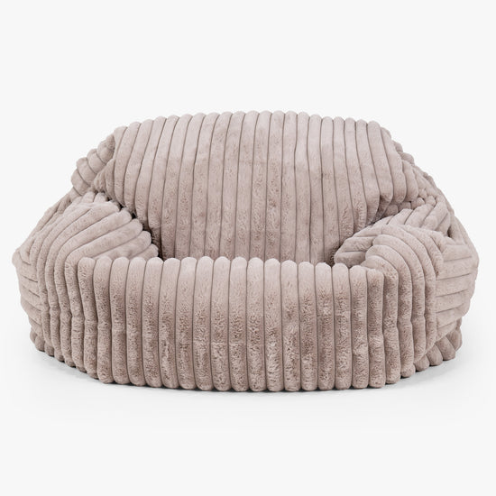 Sabine Sitzsack Sofa - Ultra Plüsch Cord Nerzfarben 01
