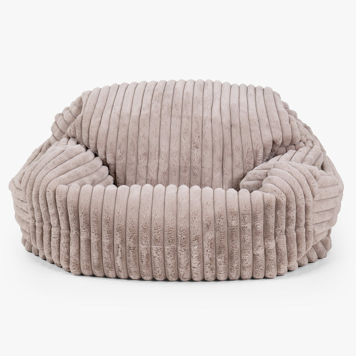 Sabine Sitzsack Sofa - Ultra Plüsch Cord Nerzfarben 01
