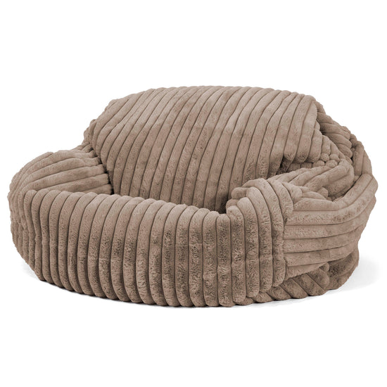 Sabine Sitzsack Sofa - Ultra Plüsch Cord Nerzfarben 02