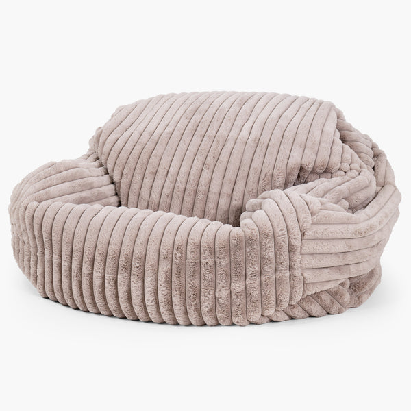 Sabine Sitzsack Sofa - Ultra Plüsch Cord Nerzfarben 02