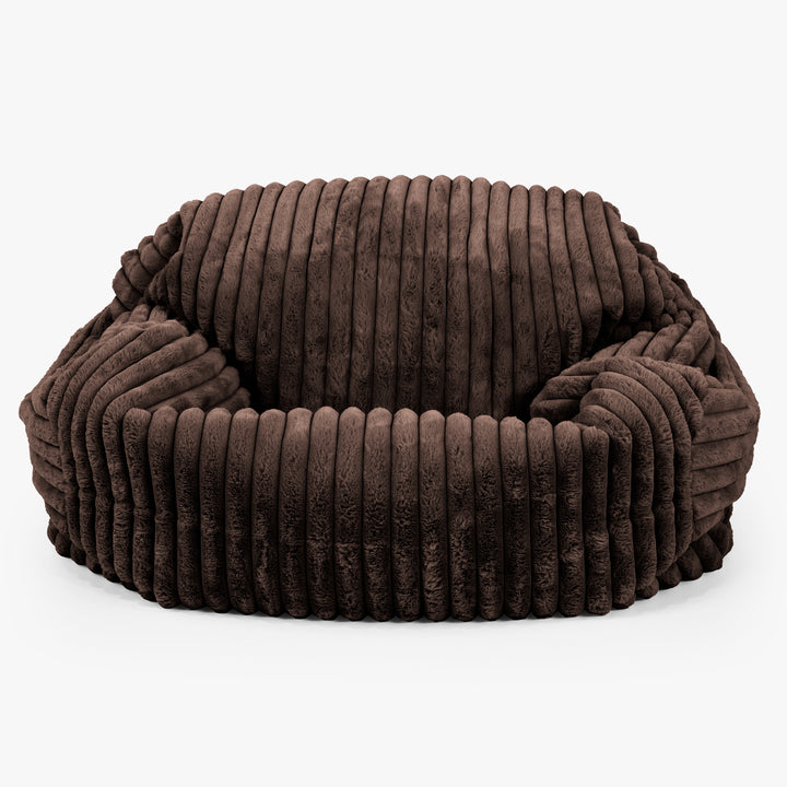 Sabine Sitzsack Sofa - Ultra Plüsch Cord Nussbraun 01