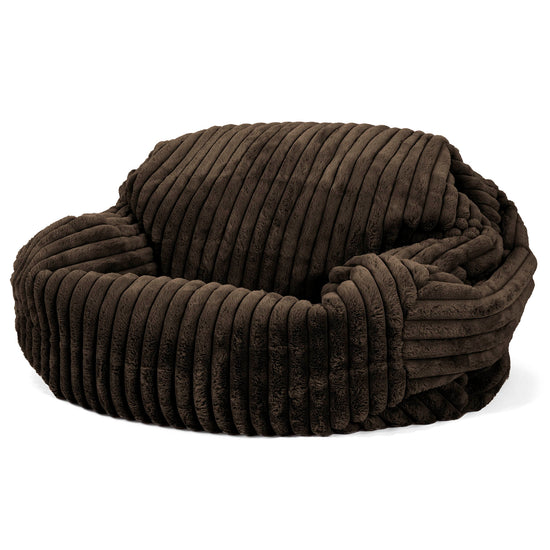 Sabine Sitzsack Sofa - Ultra Plüsch Cord Nussbraun 02