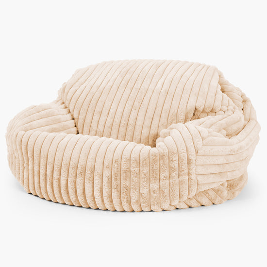 Sabine Sitzsack Sofa - Ultra Plüsch Cord Pfirsich 02