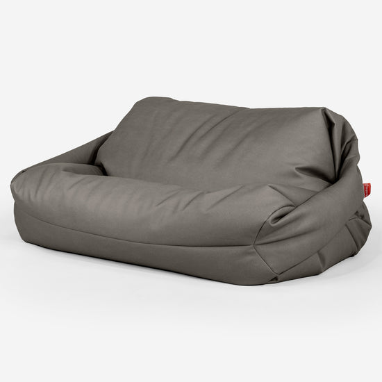 Sabine Sitzsack Sofa - Veganes Leder Grau 01