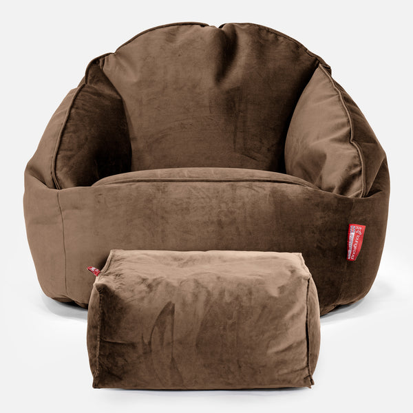 Bubble Sitzsack Sessel - Samt Espresso 01