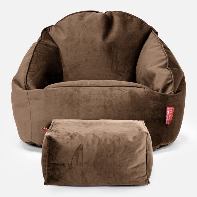 Bubble Sitzsack Sessel - Samt Espresso 02