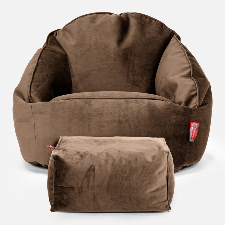 Bubble Sitzsack Sessel - Samt Espresso 02