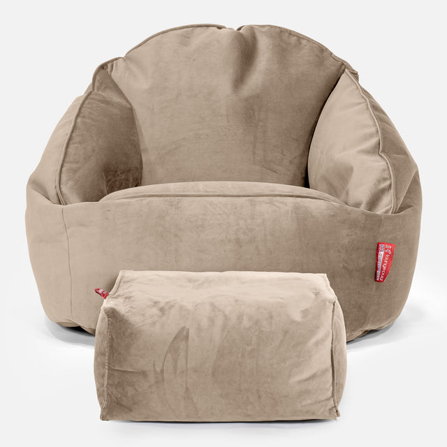 Bubble Sitzsack Sessel - Samt Nerzfarben 02