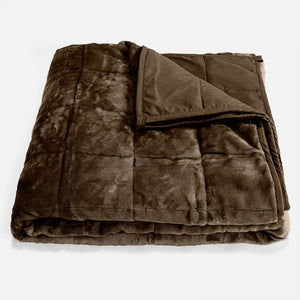 Gewichtsdecke für Erwachsene - Flanell-Fleece Braungrau