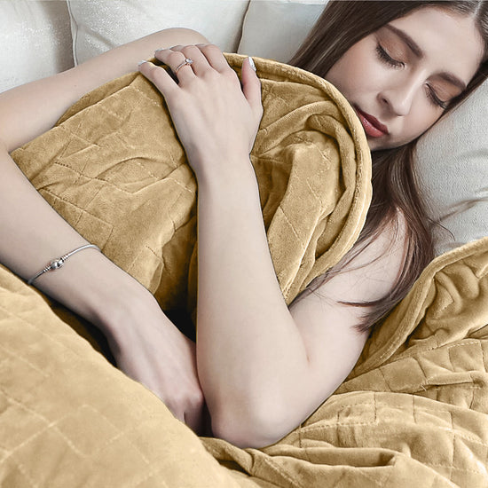 Gewichtsdecke für Erwachsene - Flanell-Fleece Nerzfarben 05