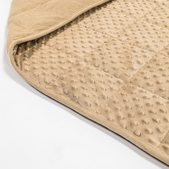 Gewichtsdecke für Erwachsene - Fleece-Gepunktet Crème / Nerzfarben 02