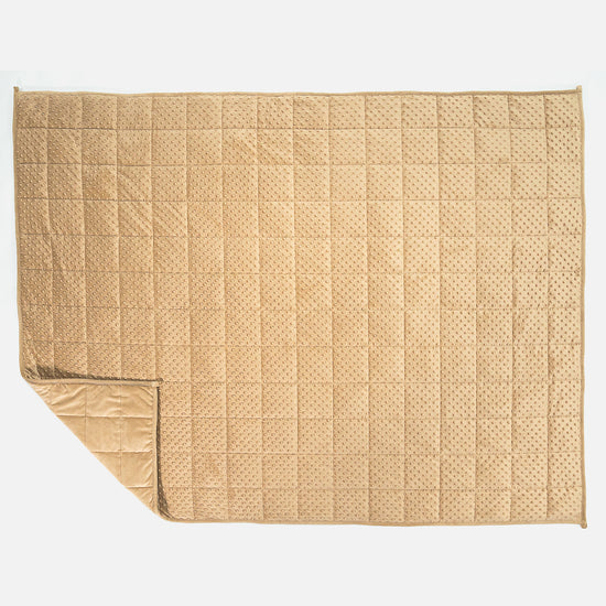 Gewichtsdecke für Erwachsene - Fleece-Gepunktet Crème / Nerzfarben 03