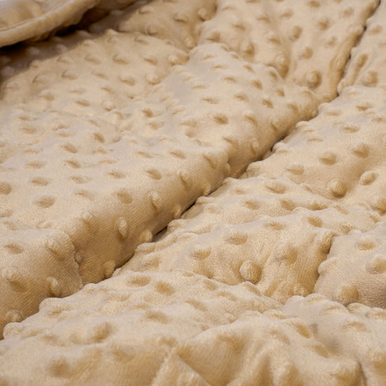 Gewichtsdecke für Erwachsene - Fleece-Gepunktet Crème / Nerzfarben 04