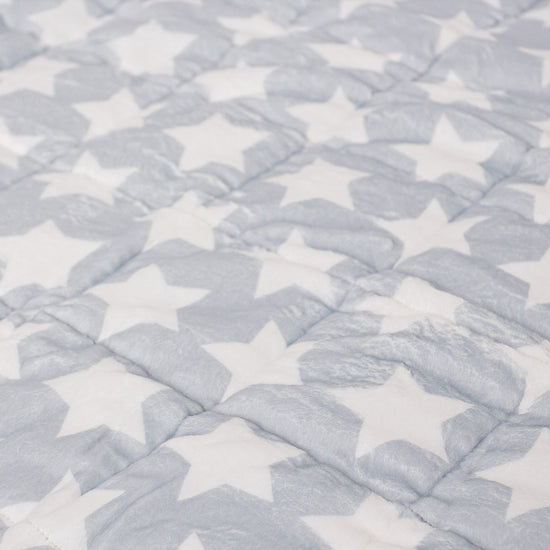 Gewichtsdecke für Kinder - Flanell-Fleece Grau Star 04