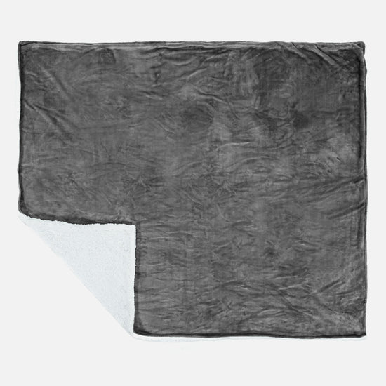 Sherpa-Decke - Sherpa-Fleece Grau 03