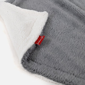 Sherpa-Decke - Teddy Kunstfell Dunkelgrau