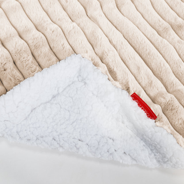 Sherpa-Decke - Ultra Plüsch Cord Creme 02