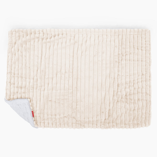 Sherpa-Decke - Ultra Plüsch Cord Creme 02