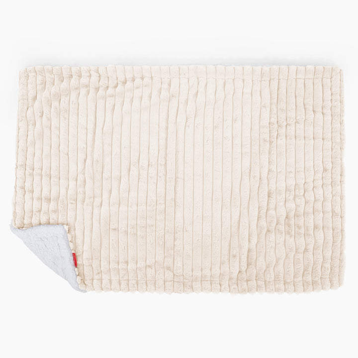 Sherpa-Decke - Ultra Plüsch Cord Creme 03