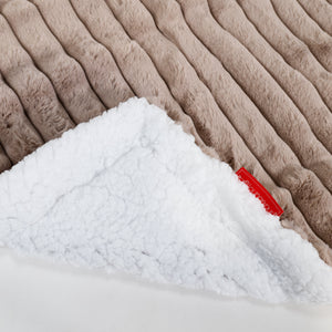 Sherpa-Decke - Ultra Plüsch Cord Nerzfarben