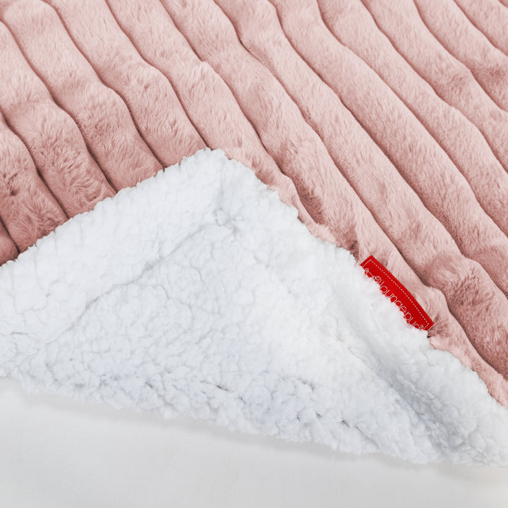 Sherpa-Decke - Ultra Plüsch Cord Pastellrosa 02