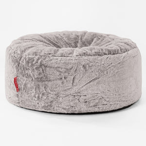 Sitzhocker Pouf - Kaninchen Kunstfell Hellgrau