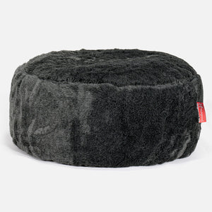 Sitzhocker Pouf - Kunstfell Schwarz