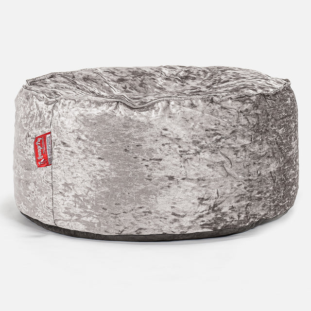 Sitzhocker Pouf - Retro-Samt Silber 01