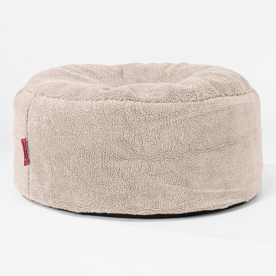 Sitzhocker Pouf - Teddy Kunstfell Nerzfarben 01