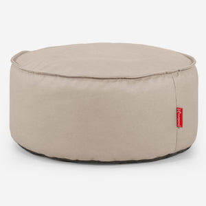 Sitzhocker Pouf - Veganes Leder Elfenbein