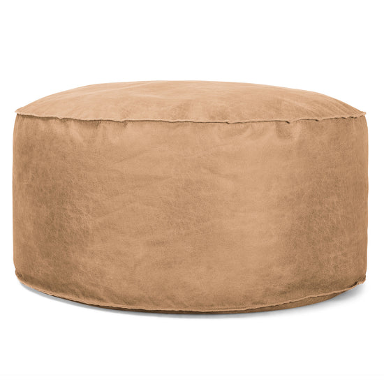 Sitzhocker Pouf - Vintage Leder Goldbraun 01
