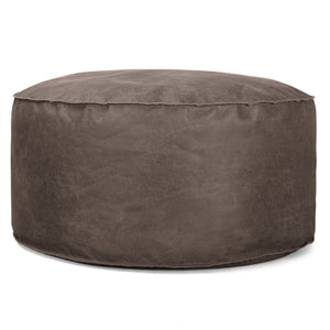 Sitzhocker Pouf - Vintage Leder Schiefergrau