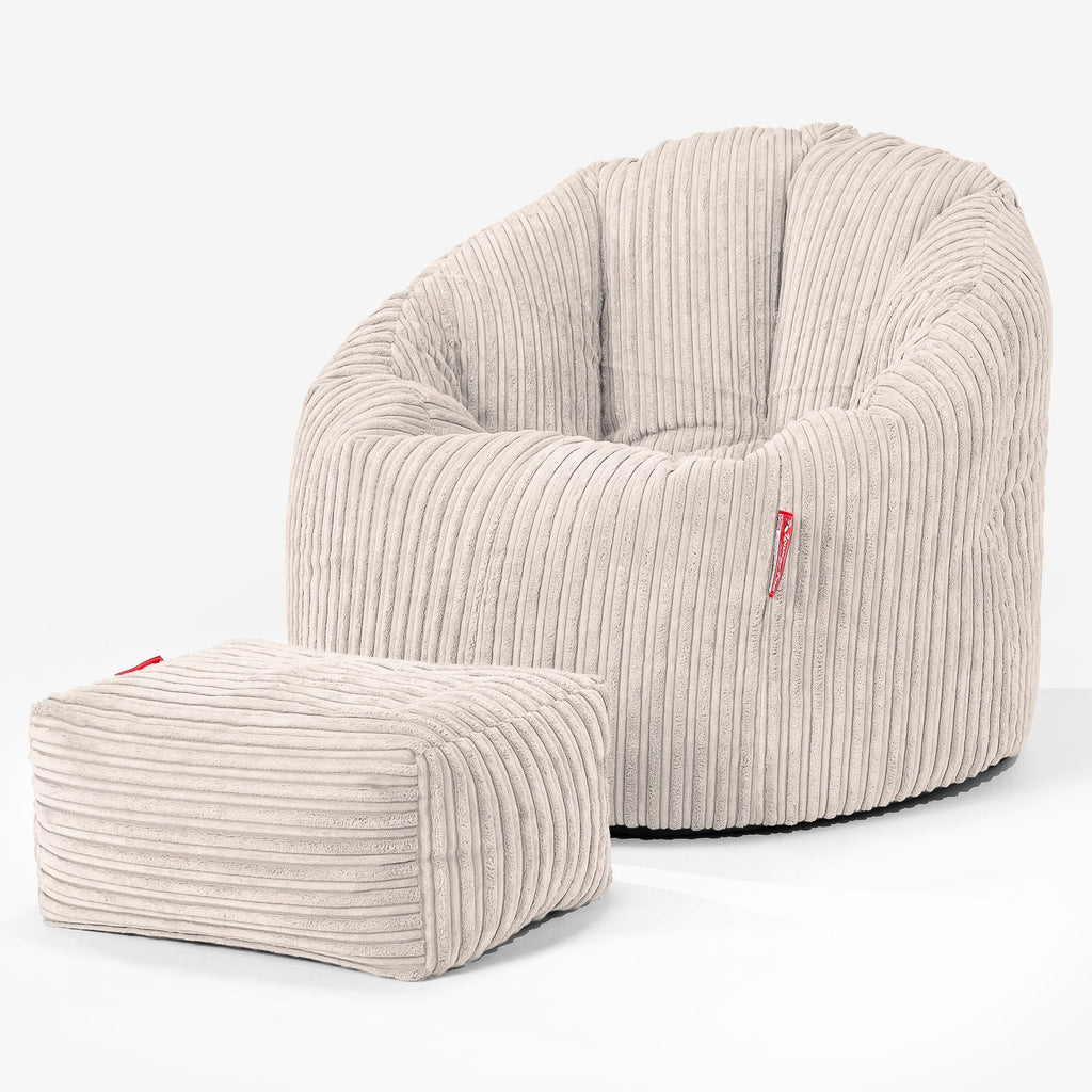 Sitzsack Kuschel Lounge Sessel - Cord Creme 02